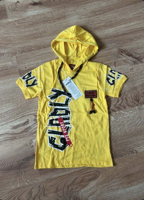 Bluza z kapturem graffiti – żółta