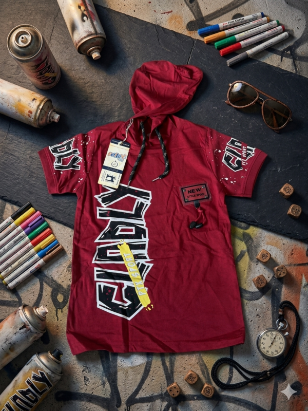 Bluza z kapturem graffiti – granatowa