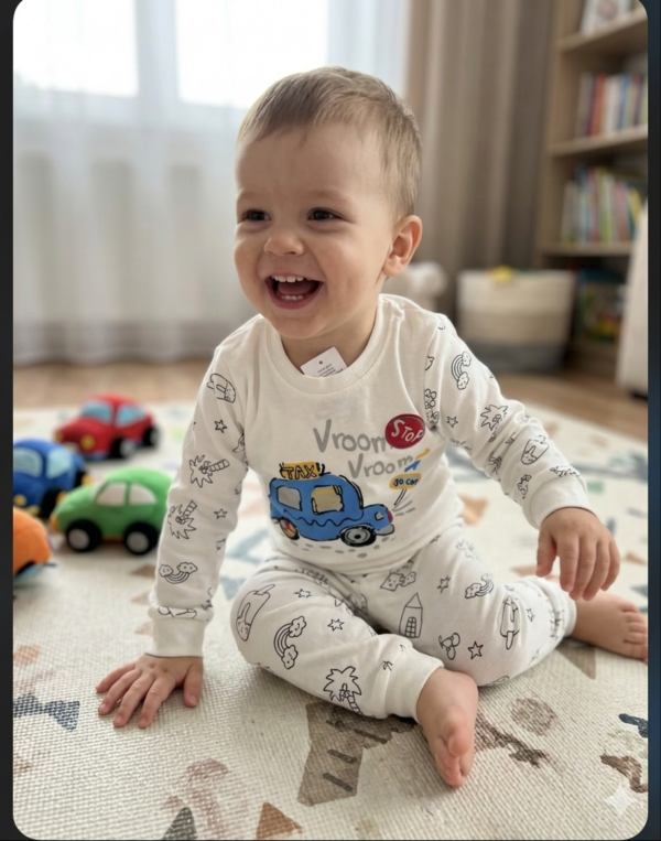 Piżama dziecięca z autkiem