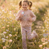 komplet dla dziewczynki w kwiaty